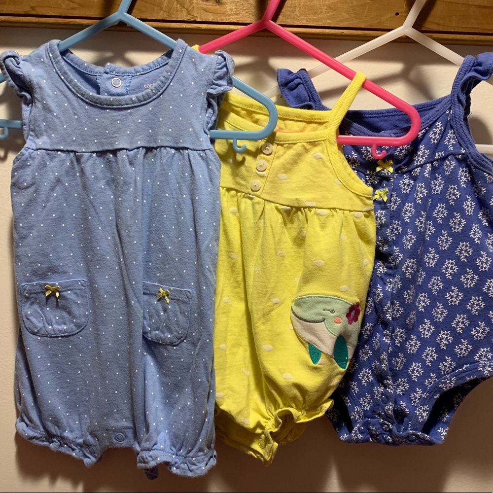 Three 9m carters rompers